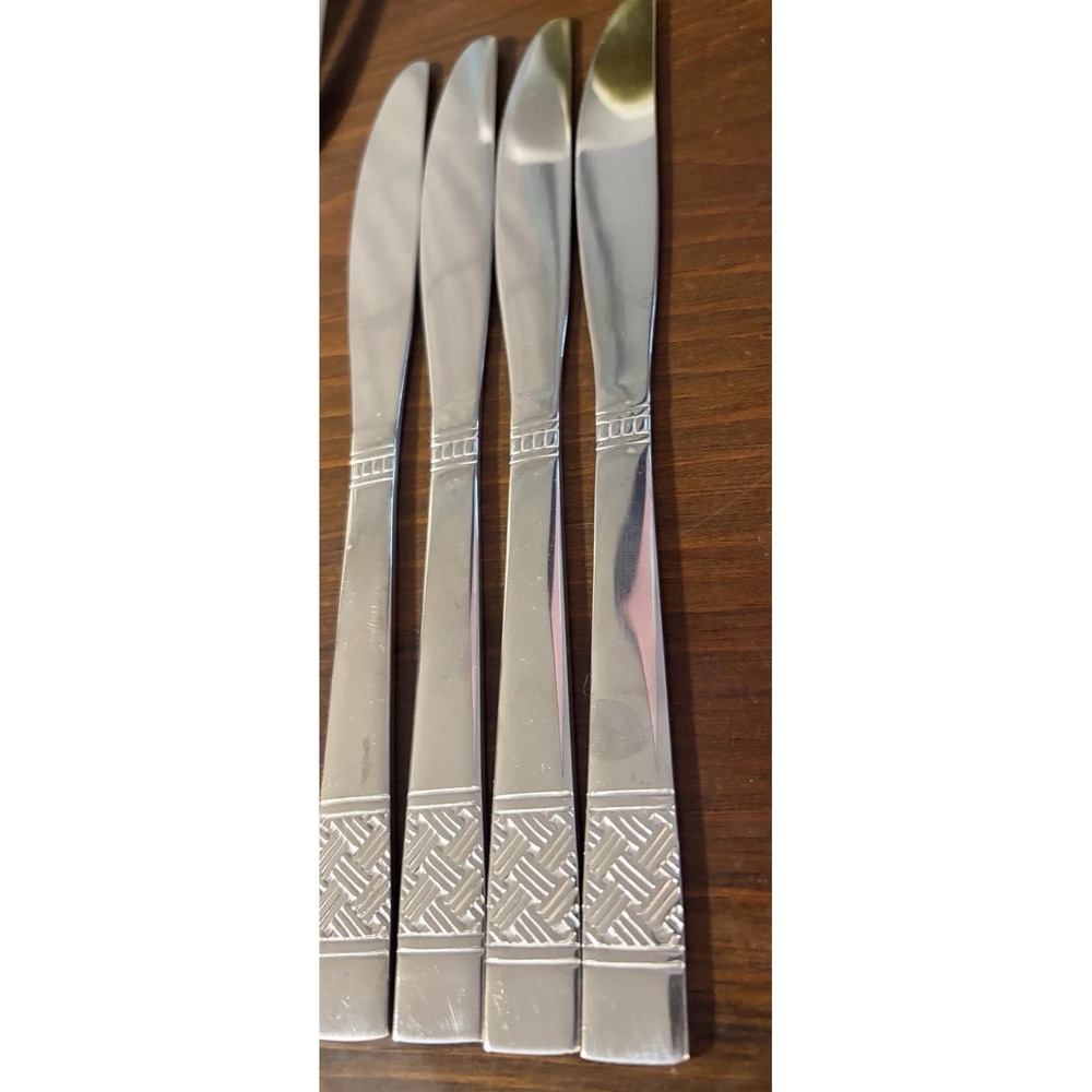 Mainstays Pierremont Stainless Steel Dinner Knives Set of 4 Basketweave